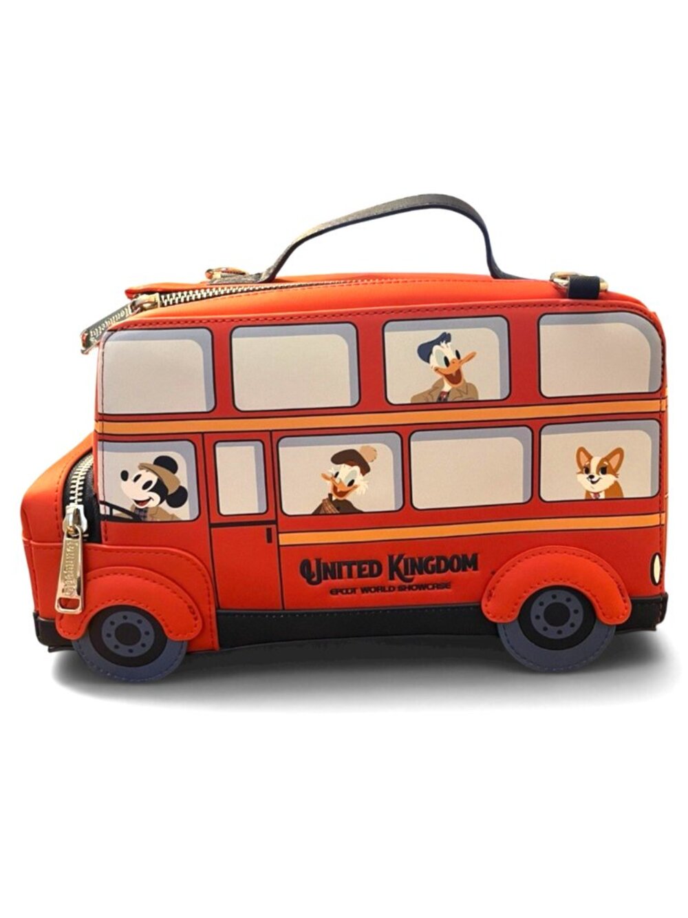 Disney Parks United Kingdom Pavilion Double Decker Bus Crossbody Loungefly NWT
